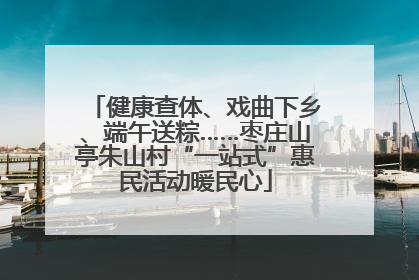 健康查体、戏曲下乡、端午送粽……枣庄山亭朱山村“一站式”惠民活动暖民心