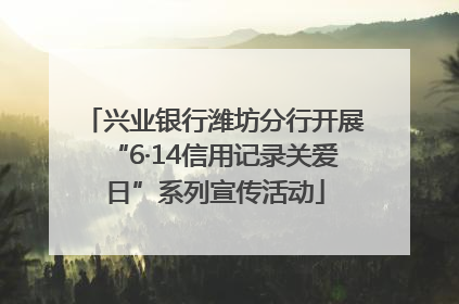 兴业银行潍坊分行开展“6·14信用记录关爱日”系列宣传活动