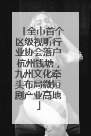 全市首个区级视听行业协会落户杭州钱塘，九州文化牵头布局微短剧产业高地