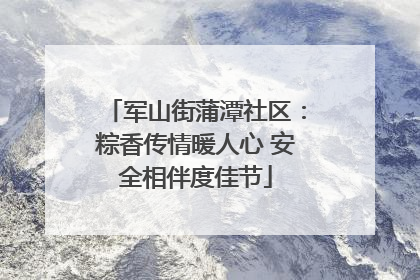 军山街蒲潭社区：粽香传情暖人心 安全相伴度佳节