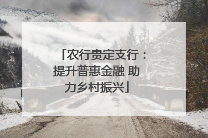 农行贵定支行：提升普惠金融 助力乡村振兴
