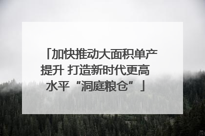 加快推动大面积单产提升 打造新时代更高水平“洞庭粮仓”