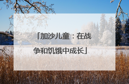 加沙儿童：在战争和饥饿中成长