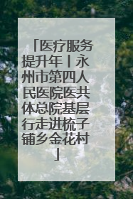 医疗服务提升年丨永州市第四人民医院医共体总院基层行走进梳子铺乡金花村
