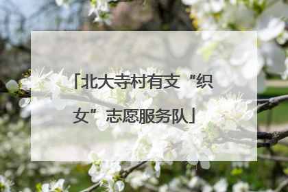 北大寺村有支“织女”志愿服务队