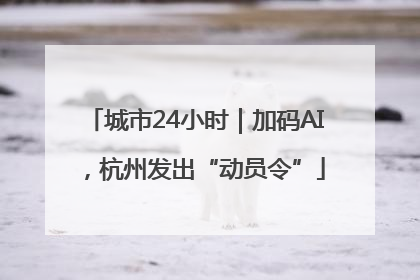 城市24小时｜加码AI，杭州发出“动员令”