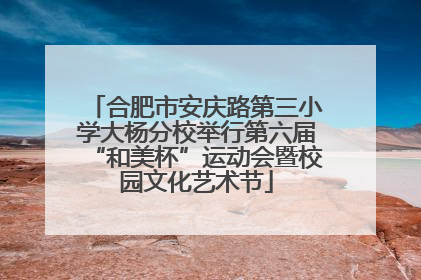 合肥市安庆路第三小学大杨分校举行第六届“和美杯”运动会暨校园文化艺术节