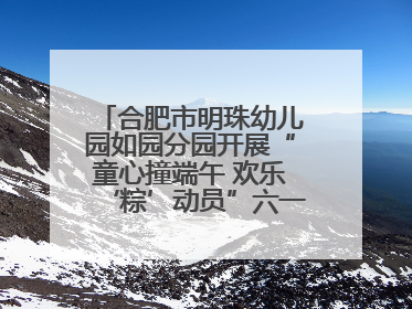 合肥市明珠幼儿园如园分园开展“童心撞端午 欢乐‘粽’动员”六一系列活动