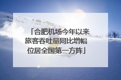 合肥机场今年以来旅客吞吐量同比增幅位居全国第一方阵