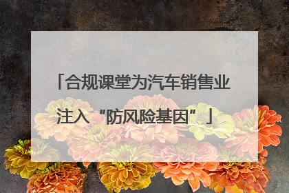 合规课堂为汽车销售业注入“防风险基因”