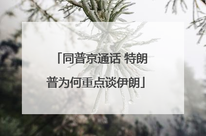 同普京通话 特朗普为何重点谈伊朗