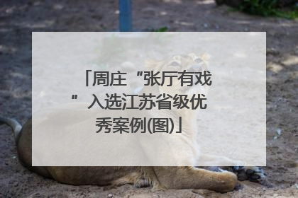 周庄“张厅有戏”入选江苏省级优秀案例(图)
