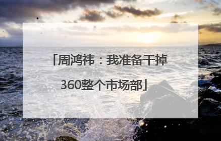 周鸿祎：我准备干掉360整个市场部