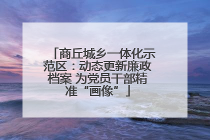 商丘城乡一体化示范区：动态更新廉政档案 为党员干部精准“画像”