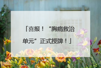 喜报！“胸痛救治单元”正式授牌！