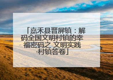 嘉禾县晋屏镇：解码全国文明村镇的幸福密码之 文明实践·村镇答卷