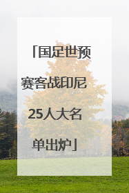 国足世预赛客战印尼25人大名单出炉