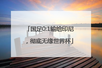 国足0:1输给印尼，彻底无缘世界杯