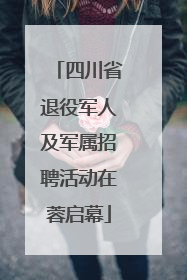 四川省退役军人及军属招聘活动在蓉启幕