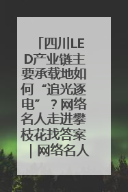 四川LED产业链主要承载地如何“追光逐电”？网络名人走进攀枝花找答案｜网络名人四川行
