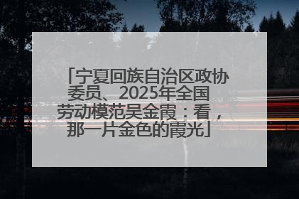 宁夏回族自治区政协委员、2025年全国劳动模范吴金霞：看，那一片金色的霞光