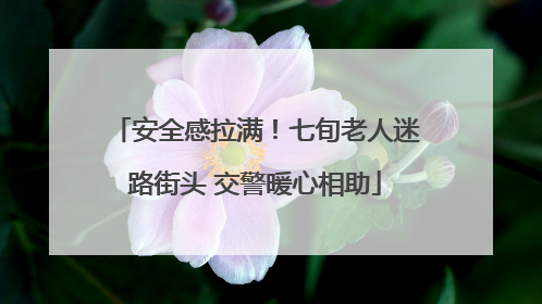 安全感拉满！七旬老人迷路街头 交警暖心相助