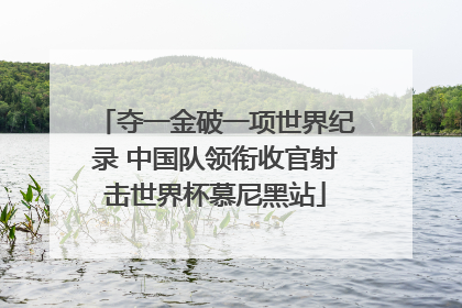 夺一金破一项世界纪录 中国队领衔收官射击世界杯慕尼黑站