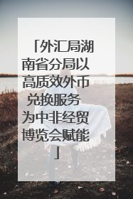 外汇局湖南省分局以高质效外币兑换服务 为中非经贸博览会赋能