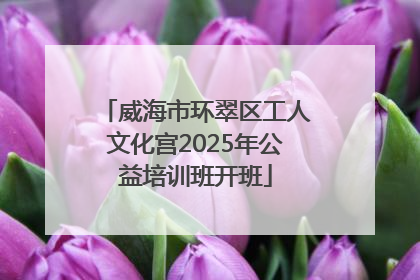威海市环翠区工人文化宫2025年公益培训班开班