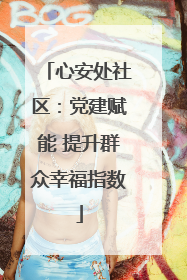 心安处社区：党建赋能 提升群众幸福指数