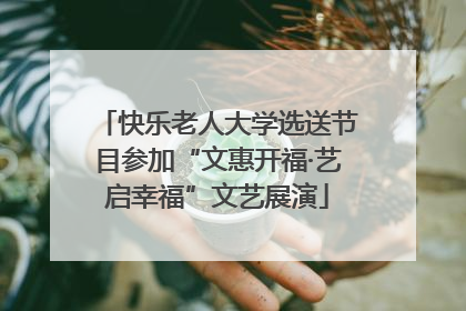 快乐老人大学选送节目参加“文惠开福·艺启幸福”文艺展演