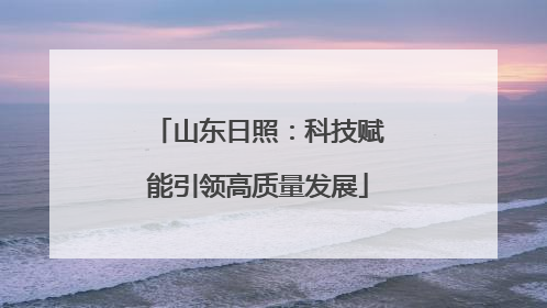 山东日照：科技赋能引领高质量发展