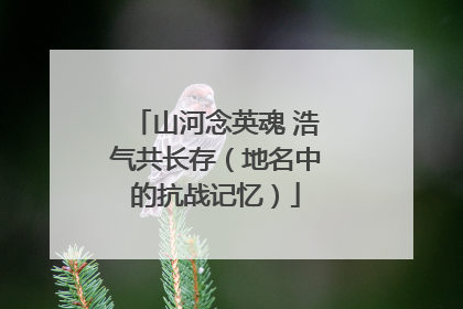 山河念英魂 浩气共长存（地名中的抗战记忆）