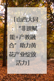 山西大同：“非遗赋能+产教融合”助力黄花产业绽放活力