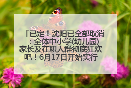 已定！沈阳已全部取消：全体中小学(幼儿园)家长及在职人群彻底狂欢吧！6月17日开始实行！18岁及以上可参加25年学历提升报名！