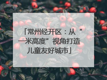 常州经开区：从“一米高度”视角打造儿童友好城市