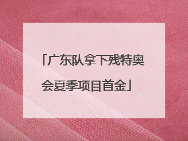 广东队拿下残特奥会夏季项目首金