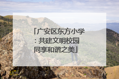 广安区东方小学：共建文明校园 同享和谐之美