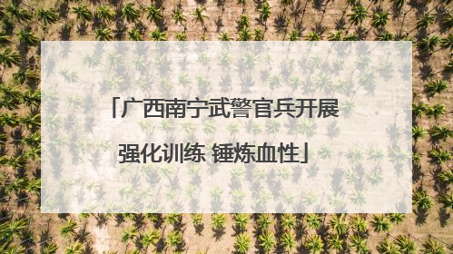 广西南宁武警官兵开展强化训练 锤炼血性