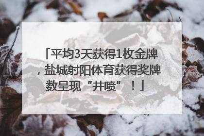 平均3天获得1枚金牌，盐城射阳体育获得奖牌数呈现“井喷”！
