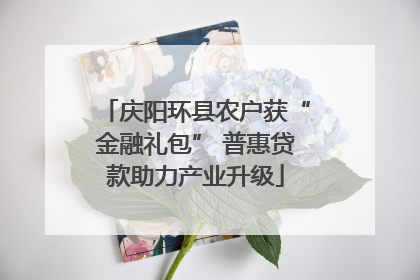 庆阳环县农户获“金融礼包” 普惠贷款助力产业升级