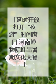 延时开放 打开“夜游”时间窗口 河南博物院推出暑期文化大餐