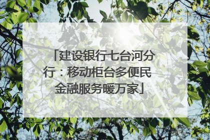 建设银行七台河分行：移动柜台多便民 金融服务暖万家