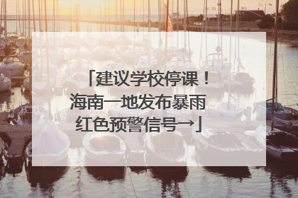 建议学校停课！海南一地发布暴雨红色预警信号→