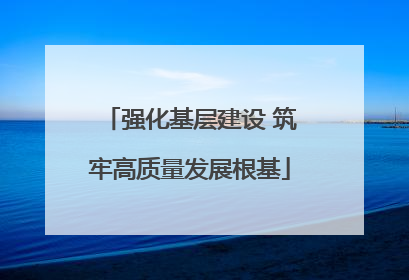 强化基层建设 筑牢高质量发展根基