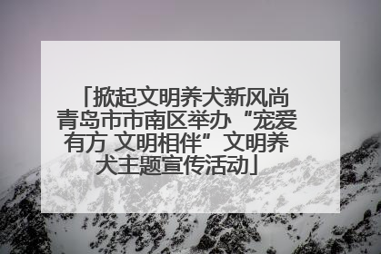 掀起文明养犬新风尚 青岛市市南区举办“宠爱有方 文明相伴”文明养犬主题宣传活动