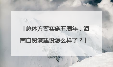 总体方案实施五周年，海南自贸港建设怎么样了？