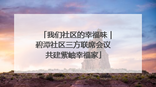 我们社区的幸福味｜碧潭社区三方联席会议共建紫岫幸福家