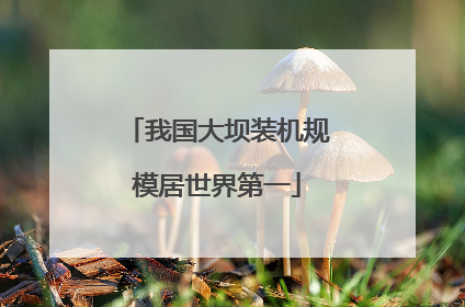我国大坝装机规模居世界第一