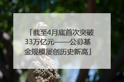 截至4月底首次突破33万亿元——公募基金规模屡创历史新高